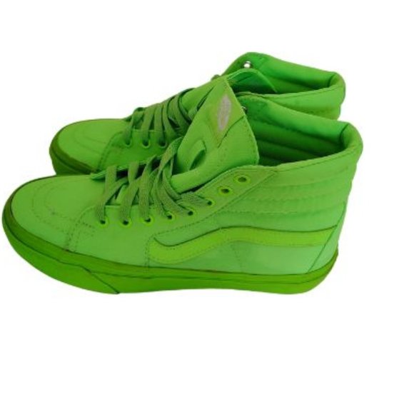 VANS SK8 NEON GREEN HIGH-TOPS SKATEBOARD SNEAKERS - Picture 2 of 7